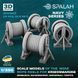 Scale model 1:350 Kriegsmarine wire rope reels for Bismarck, Scharnhorst, Gneisenau, Tirpirtz (15pcs.) SPALAH 00853
