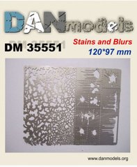 Трафарет 1/35 ляпки, бризки, плями #2 (120*96 мм) DAN Models 35551