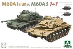 Сборная модель 1/72 набор танков M60A1 w/ERA & M60A3 1+1 Takom 5022