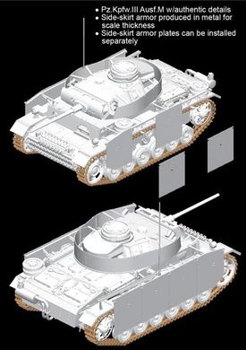 Збірна модель 1/35 танк Pz.Kpfw.III Ausf.M w/Schurzen Dragon 6604