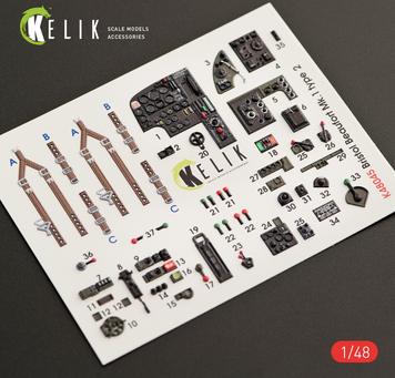 3D наклейки 1:48 Bristol Beaufort Mk.1 type 2 для ICM Kelik K48045