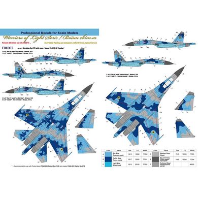 Декаль 1/48 Іменні Су-27 ВПС України, цифровий камуфляж. Foxbot 48-037, В наявності