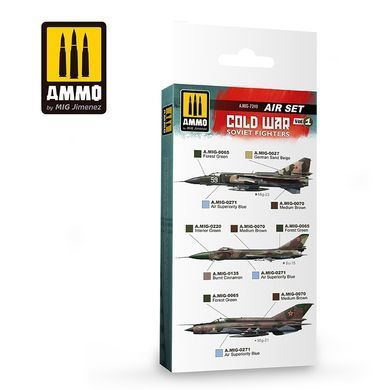 Set of acrylic paints Cold War Volume 1 Soviet fighters Cold War Soviet Fighters Colors Ammo Mig 7240