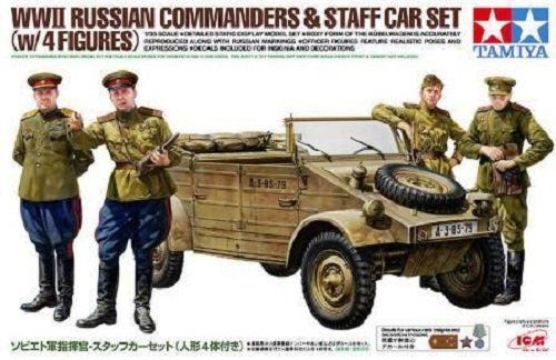 Фигуры моделей WWII Russian Commanders & Staff Car Set (w/4 figures) Tamiya 25153 1:35