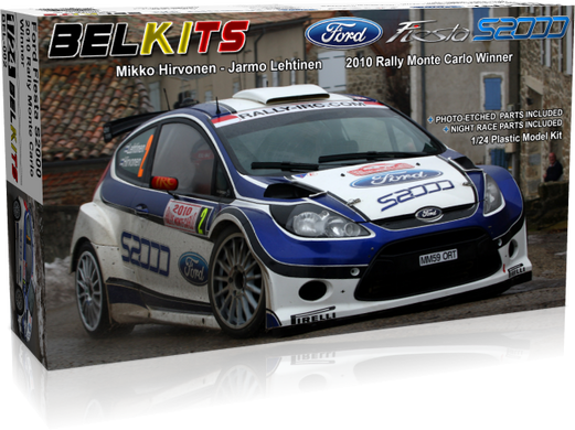 Сборная модель 1/24 раллийный автомобиль Ford Fiesta S2000 Rally Monte Carlo Winner Belkits BEL-002