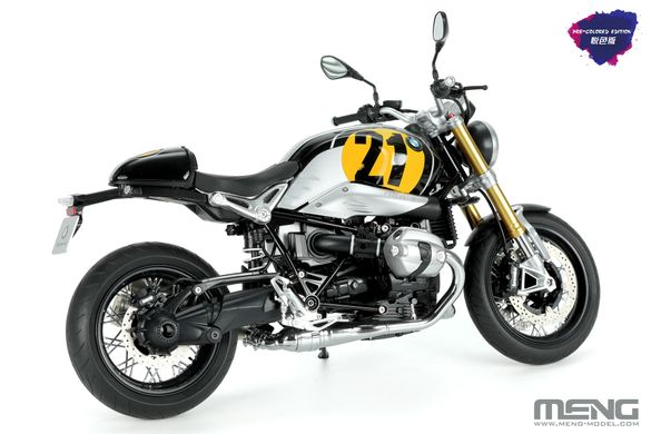 Prefab model 1/9 motorcycle BMW RnineT Option 719 Black Storm Metallic/ Vintage Meng Model MT003U