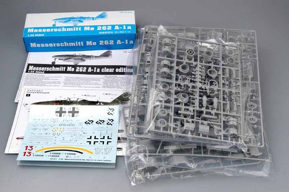 Збірна модель 1/32 винищувач-бомбардувальник Messerchmitt Me 262 A-1a clear edition Trumpeter 02261