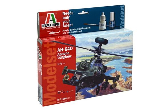 Модельный набор для начинающих 1:72 AH-64D Longbow Apache Italeri 71080