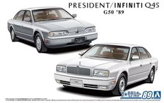 Збірна модель 1/24 автомобіль Nissan G50 President JS / Infiniti Q45 '89 Aoshima 06404