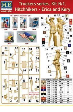 Figures 1:24 Hitchhiker's Trip. Erica and Carrie. "Truckmen" Series Set No. 1 MASTER BOX 24041