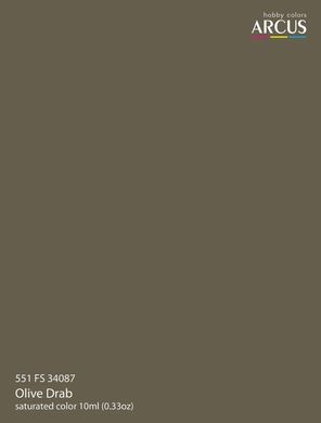 Акрилова фарба FS 34087 Olive Drab (Оливково сірий) ARCUS A551