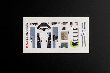 Интерьерные 3D наклейки 1/72 A1H Skyraider для комплекта Hasegawa Kelik K72064
