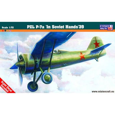 Сборная модель 1/72 самолет PZL P-7 In Soviet Hands MisterCraft B-38