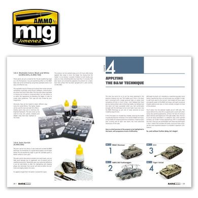 Журнал Black & White Technique (English) техніка фарбування моделей та фігур Ammo Mig 6016