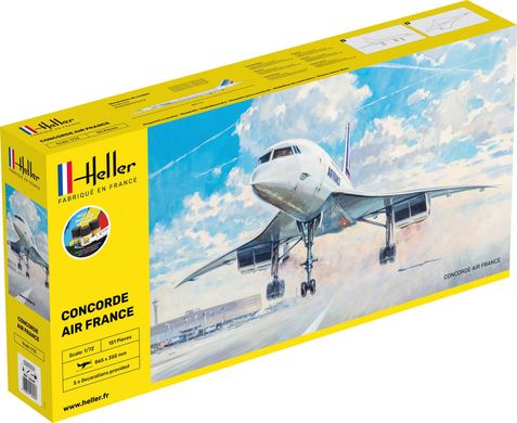 Сборная модель 1/72 самолет Starter Kit Concorde Air France Heller 56469