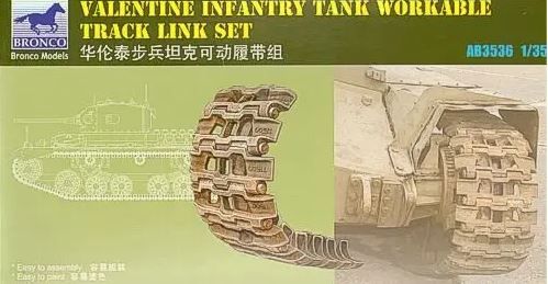 Scale model 1/35 track set for Valentine Infantry Bronco AB3536, In stock