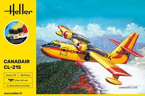 Prefab model 1/72 plane Canadair CL-215 - Starter kit Heller 56373
