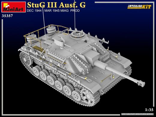 1/35 scale model of the StuG III Ausf. G December 1944 - March 1945 by Miag Prod. Interior kit