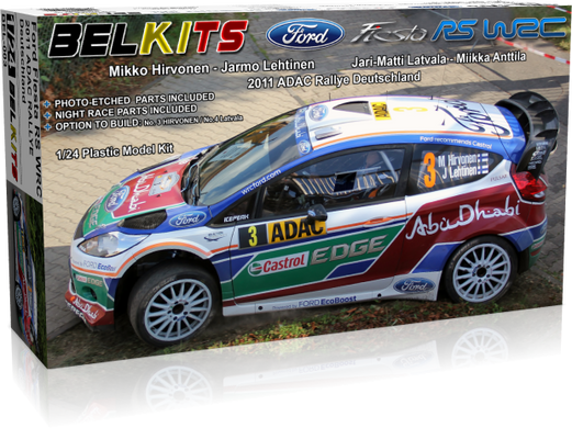 Збірна модель 1/24 автомобіль Ford Fiesta RS WRC 2011 ADAC Rallye Deutschland Belkits BEL-003