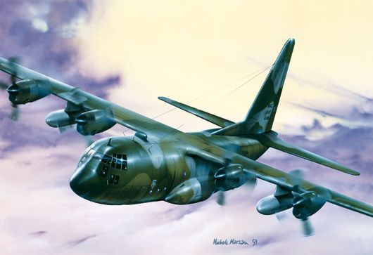 Сборная модель 1/72 самолета C-130 Hercules Italeri 0015