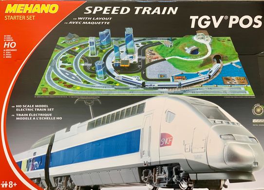 Модель 1/87 Железная дорога TGV POS с рельефом 2,85 м MEHANO T111