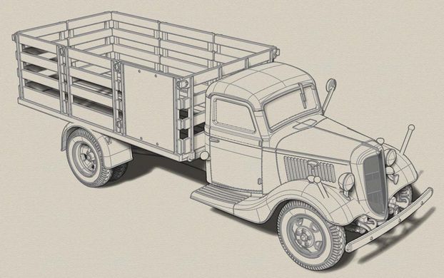 Збірна модель 1/72 тритонна вантажівка з секційним кузовом V-8 m.1937 ACE 72584