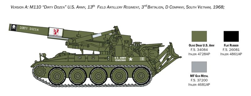 Сборная модель 1/35 САУ M110A1 Italeri 6574