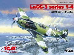 Prefab model 1/48 aircraft LaGG-3 1-4 series, Soviet fighter 2 SV ICM 48091