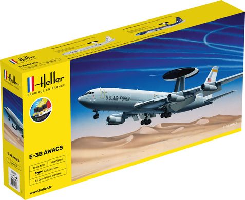 Сборная модель 1/72 самолет E-3B AWACS Starter Kit Heller 56308