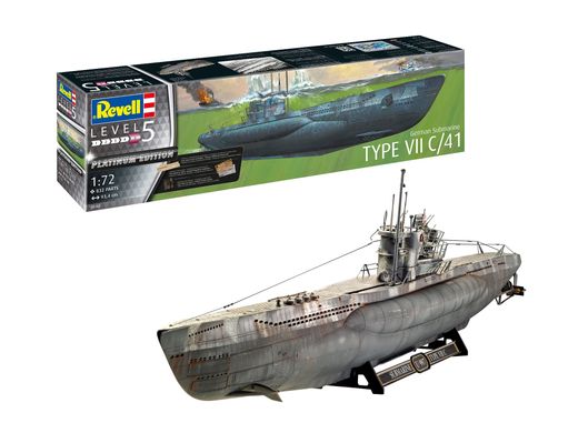 Збірна модель 1:72 Німецький підводний човен Type VII C / 41 Platinum Edition Revell 05163