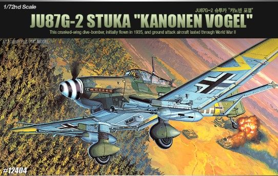 Assembled model 1/72 Ju87G-2 Stuka "Kanonen Vogel" Academy 12404