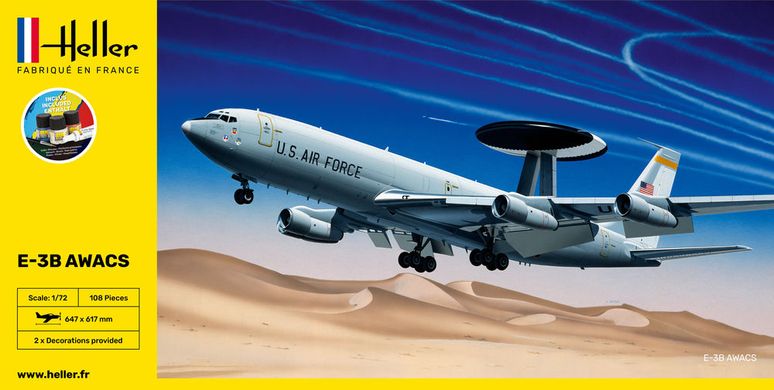 Збірна модель 1/72 літак E-3B AWACS Стартовий набір Heller 56308