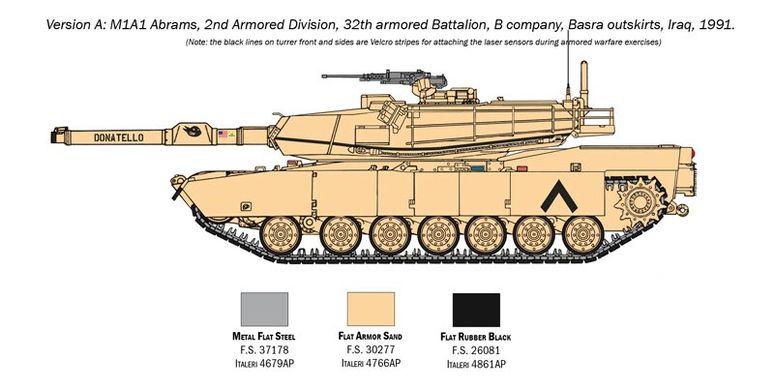 Збірна модель американського танка M1A1 Abrams (з екіпажем) Italeri 6571
