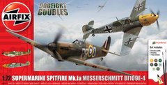 Сборные модели самолетов 1/72 Spitfire Mk.1a & Messerschmitt BF109E-4 Dogfight Стартовый набор Airfix A50135