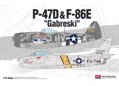 Prefab model 1/72 aircraft P-47D & F-86E 'Gabreski' Special Edition Academy 12530