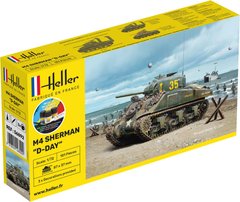 Prefab model 1/72 Sherman tank - Starter kit Heller 56892