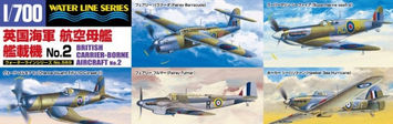 Збірна модель 1:700 літак British Carrier-Borne Aircraft No.2 Water Line No.569 Aoshima 05943