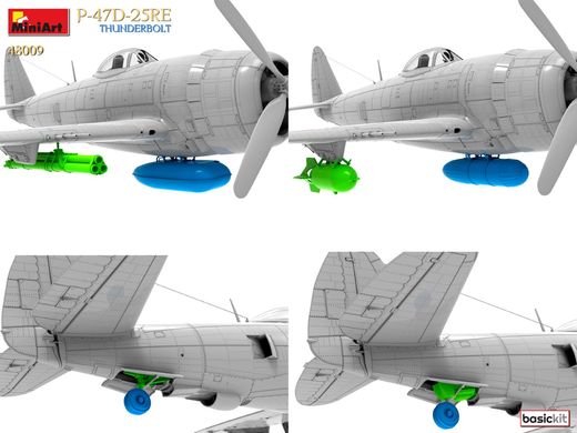 Assembled model 1/48 airplane Republic P-47D-25RE Thunderbolt (Basic kit) Miniart 48009