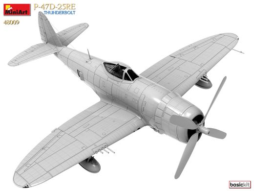 Збірна модель 1/48 літак Republic P-47D-25RE Thunderbolt (Базовий комплект) Miniart 48009