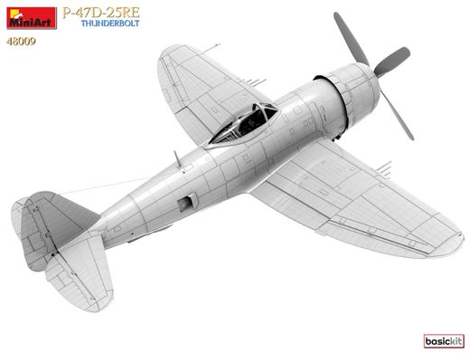 Сборная модель 1/48 самолет Republic P-47D-25RE Thunderbolt (Базовый комплект) Miniart 48009