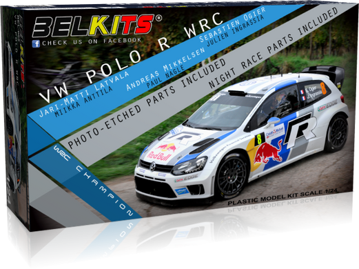 Сборная модель 1/24 раллийный автомобиль VW Polo R WRC Belkits BEL-005