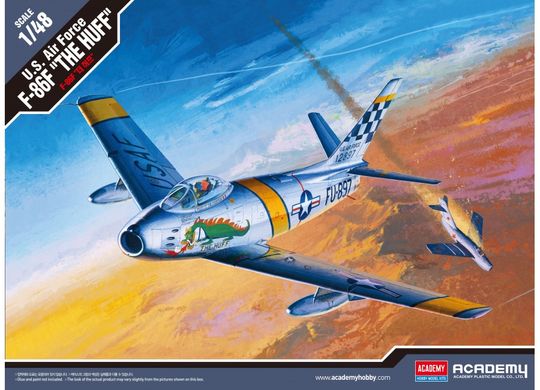 Assembled model 1/48 plane U.S. Air Force F-86F "The Huff" Academy F12234