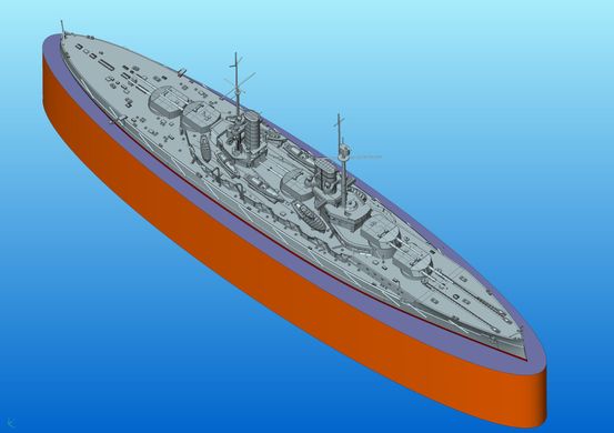 Assembly model 1/700 Markgraf (Full hull and waterline), German battleship ICВ ICM S.