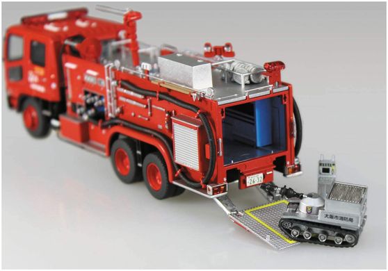 Сборная модель 1/72 пожарный автомобиль Working Vehice Chemical Fire Pumper Truck Aoshima 05971