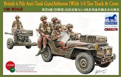 1/35 Scale British 6 Pdr Anti-Tank Gun (Board) with 1/4 Ton Truck and Crew