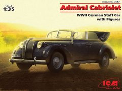 Збірна модель 1/35 Admiral кабріолет, німецький автомобіль з фігурами часів Другої світової війни ICM 35471