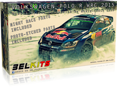 Збірна модель 1/24 автомобіль Volkswagen Polo R WRC 2015 Rallye Monte-Carlo 2015 Belkits BEL-010
