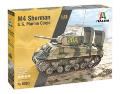 Сборная модель 1/35 танк M4A2 Sherman US Marines Corps Italeri 6583