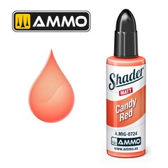 Акрилова матова фарба для нанесення тіней Candy Red Matt Shader Ammo Mig 0724