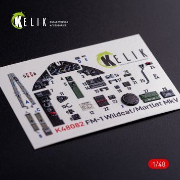1/48 Interior 3D Stickers for FM-1 Wildcat/Martlet Mk.V Tamiya Kelik K48082